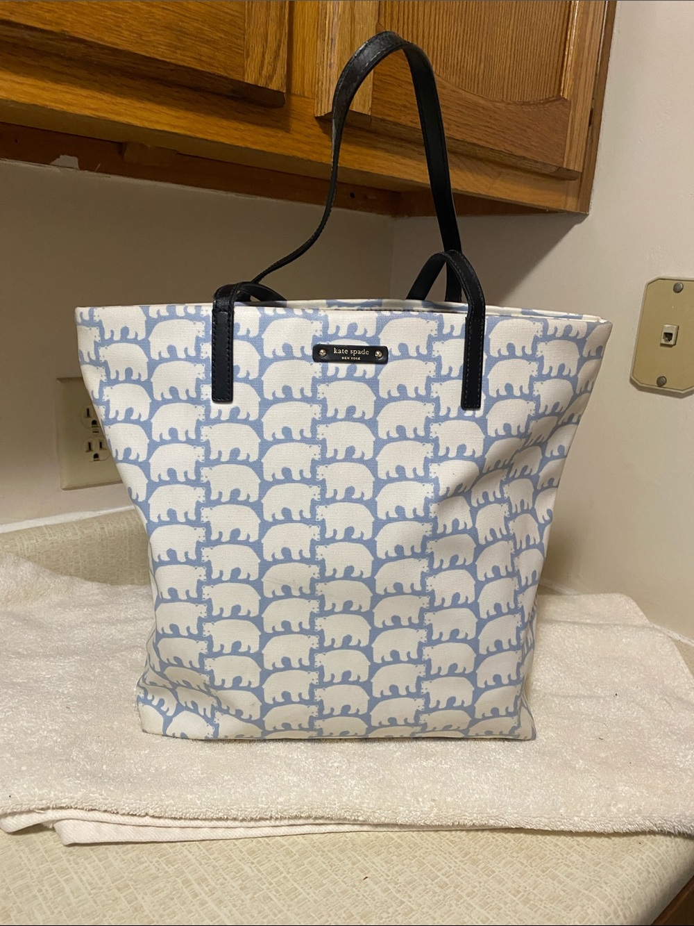 kate spade Blue & White Print Tote